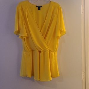 NWOT Yellow Peplum Blouse